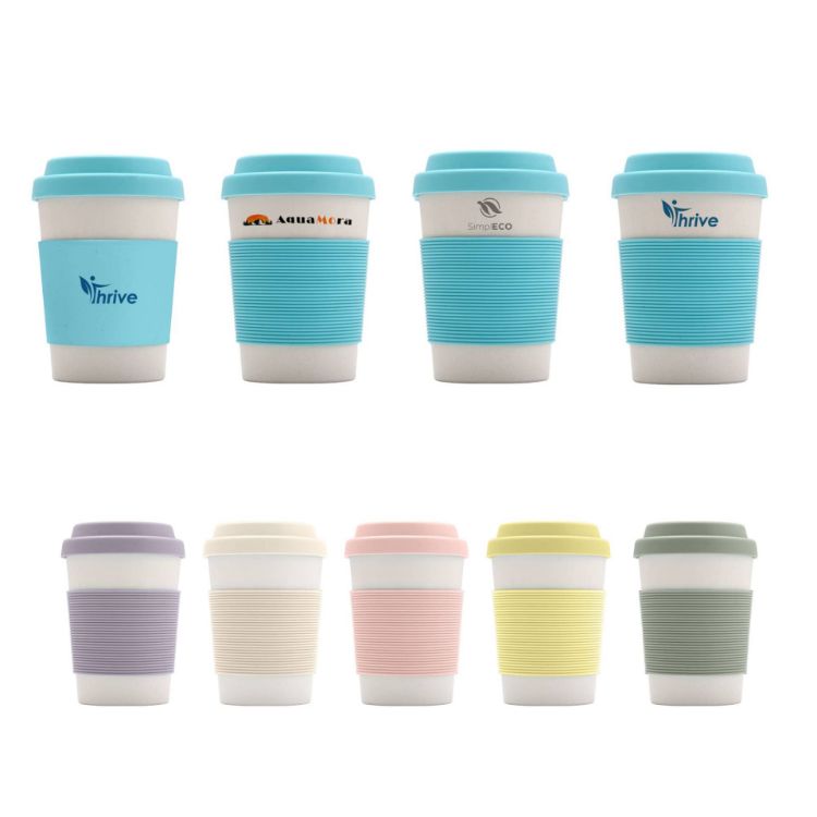 Picture of 350ML Bamboo Fibre Coffee Cup with Silicone Lid
