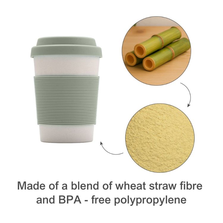 Picture of 350ML Bamboo Fibre Coffee Cup with Silicone Lid