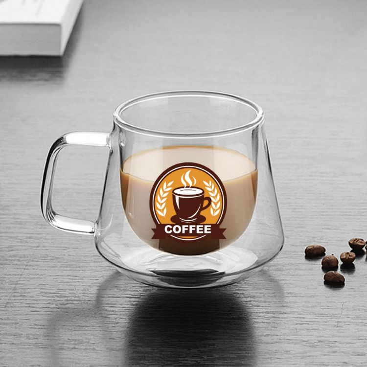 Picture of Diamond Double Wall Glass Mug