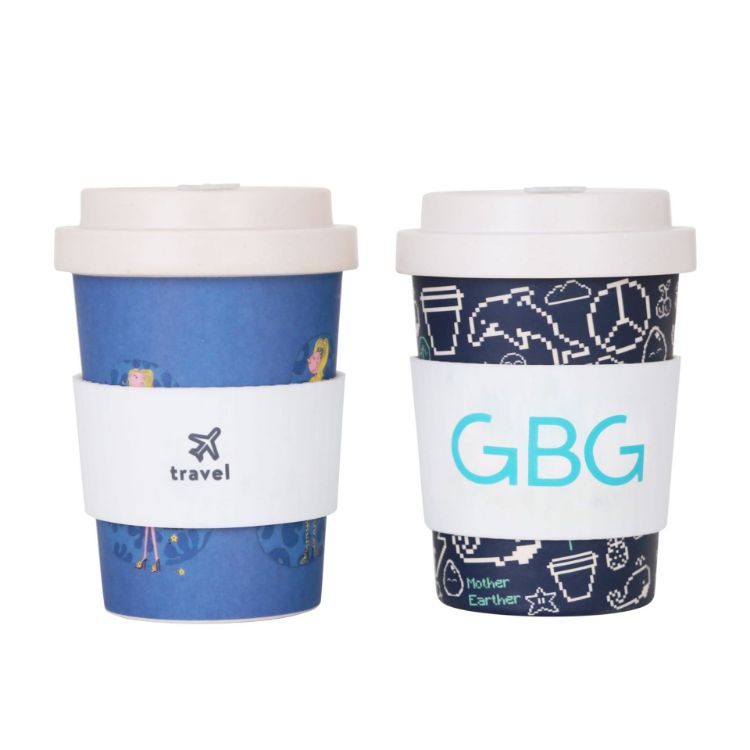 Picture of 350ml Reusable Bamboo Coffee Cup with Screw Lid