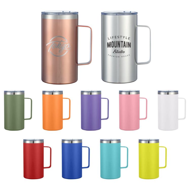 Picture of 625ML Double Wall Stainless Steel Mug with Handle