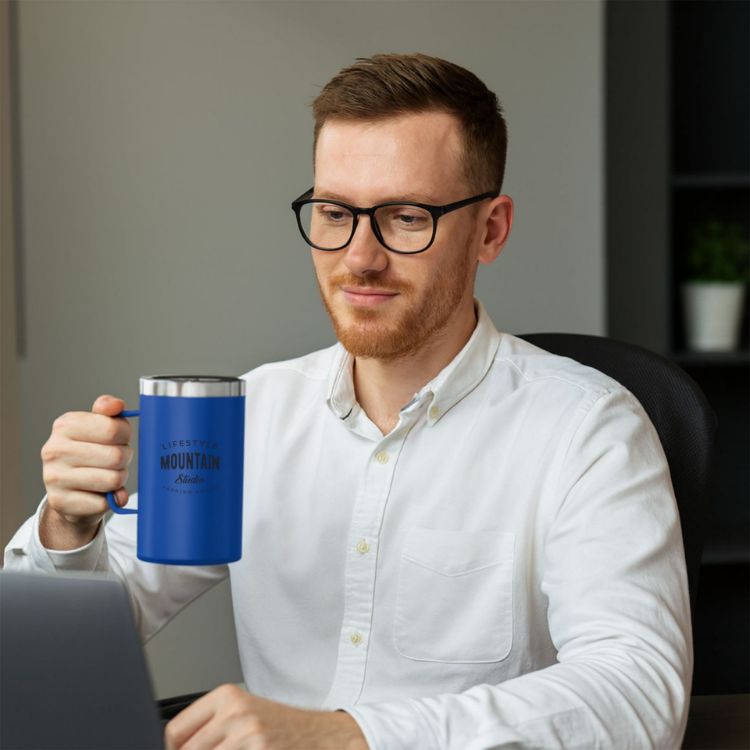 Picture of 625ML Double Wall Stainless Steel Mug with Handle