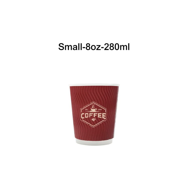 Picture of PLA Double Wall Corrugated Compostable Paper Cups