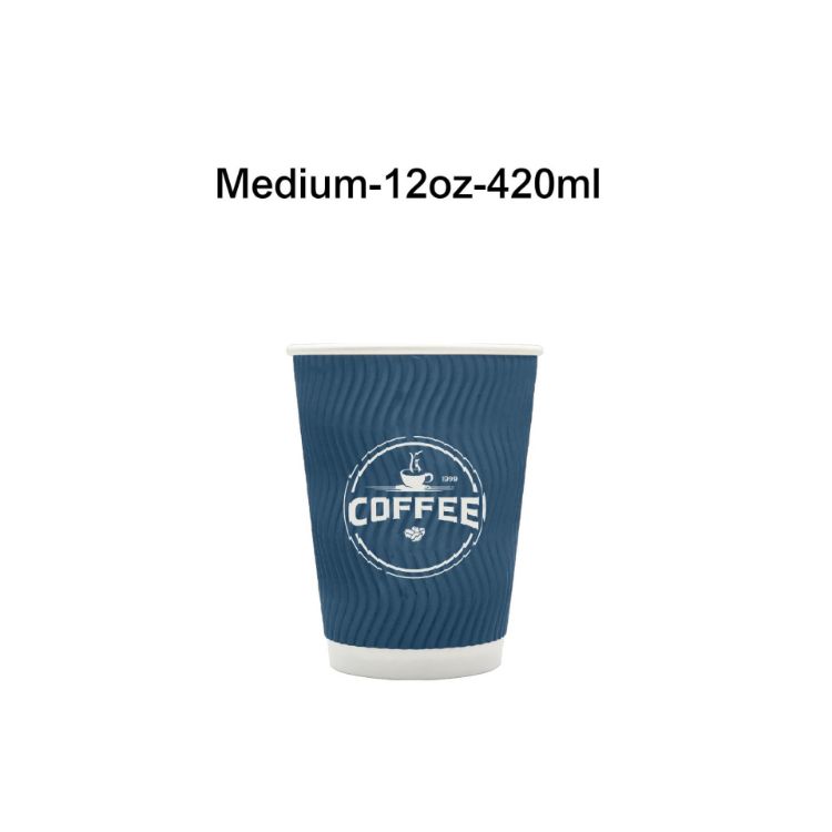 Picture of PLA Double Wall Corrugated Compostable Paper Cups