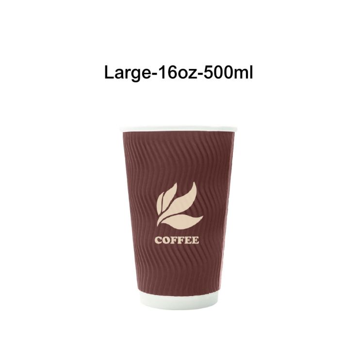 Picture of PLA Double Wall Corrugated Compostable Paper Cups