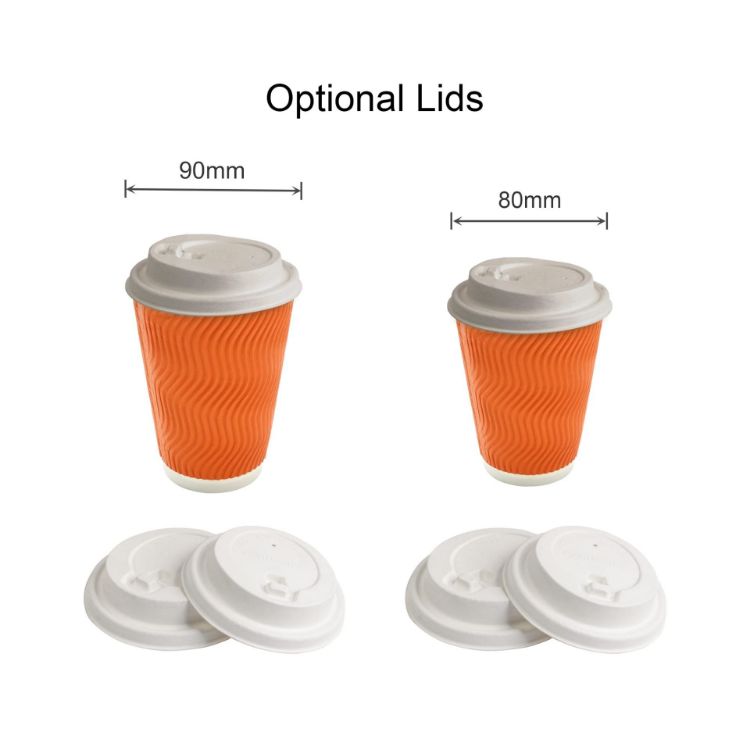 Picture of PLA Double Wall Corrugated Compostable Paper Cups