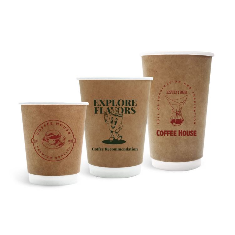 Picture of Custom Disposable Double Wall Kraft Paper Cups