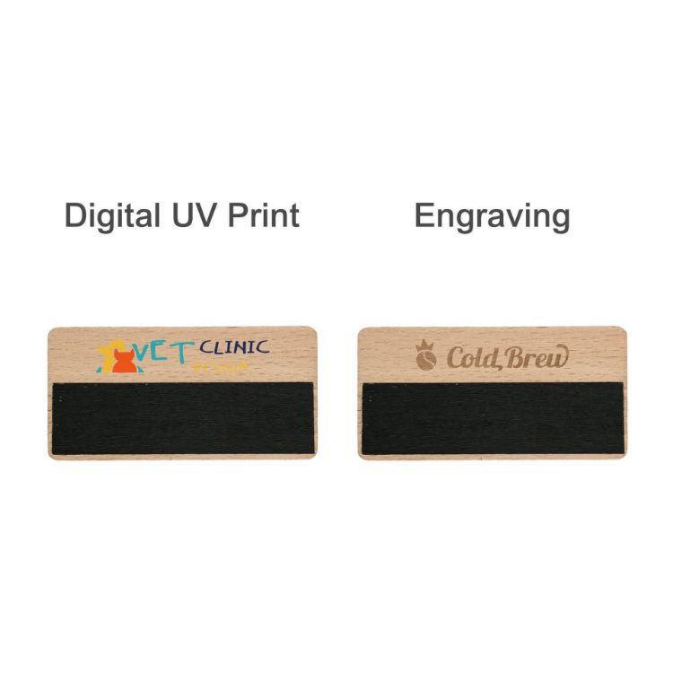 Picture of Erasable Wooden Chalkboard Name Badge