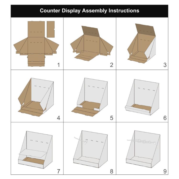 Picture of Corrugated Cardboard Counter Hooks Display