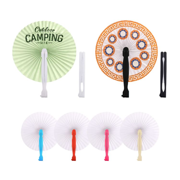 Picture of Round Plastic Handle Paper Fan