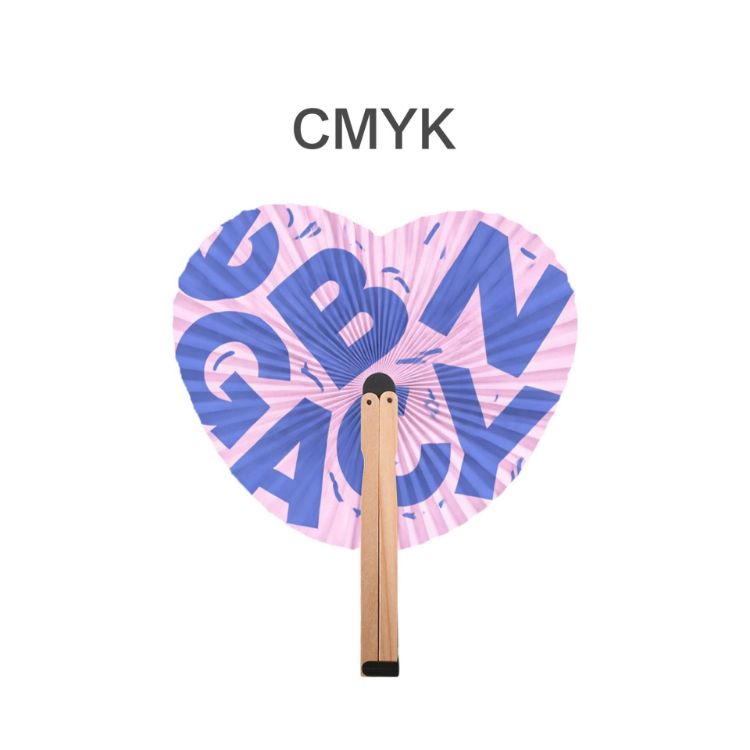 Picture of Heart Shape Wooden Paper Fan