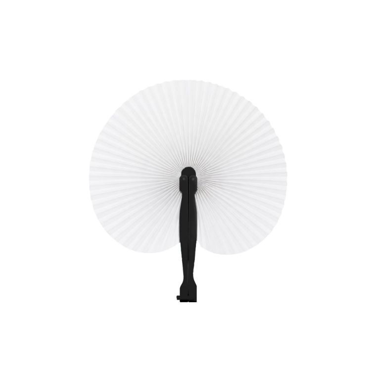 Picture of Peach Shape Plastic Handle Paper Fan
