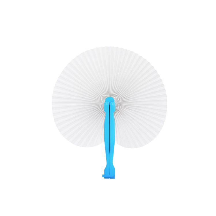 Picture of Peach Shape Plastic Handle Paper Fan