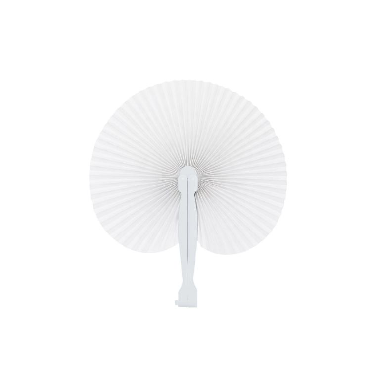 Picture of Peach Shape Plastic Handle Paper Fan
