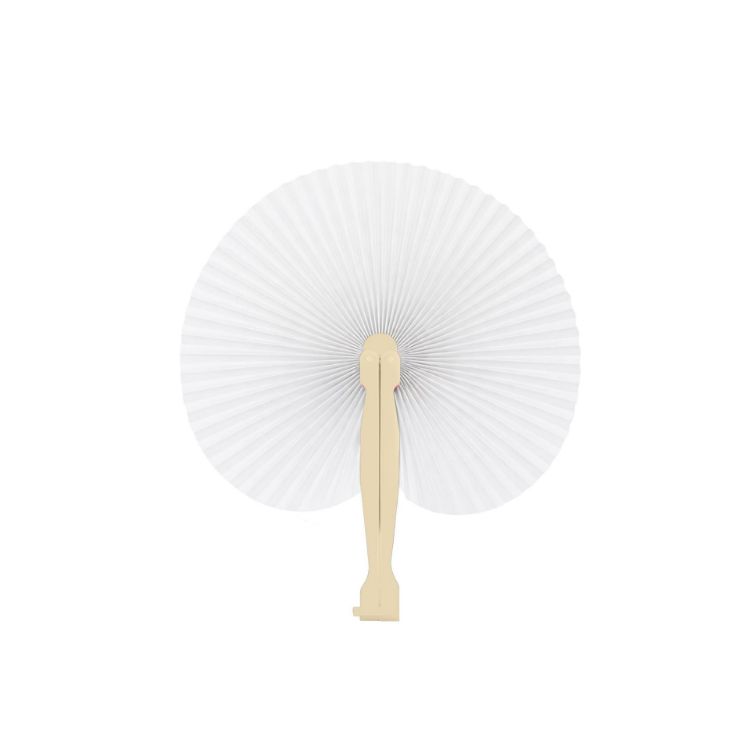 Picture of Peach Shape Plastic Handle Paper Fan