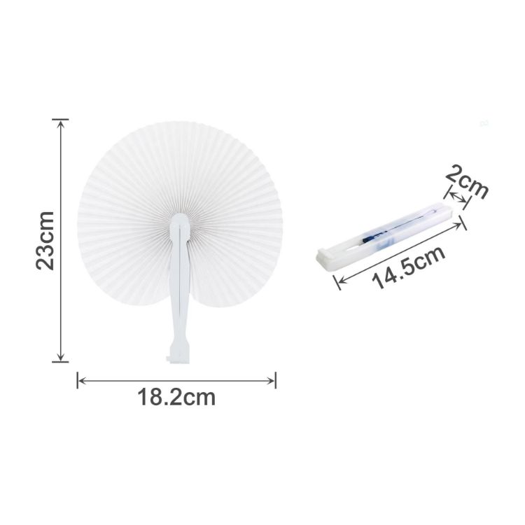 Picture of Peach Shape Plastic Handle Paper Fan