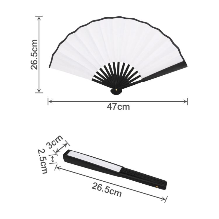 Picture of 8inch Bamboo Fabric Hand Fan