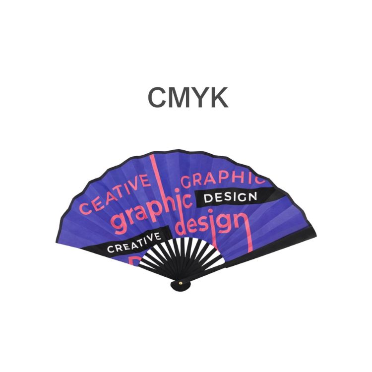 Picture of 8inch Bamboo Fabric Hand Fan