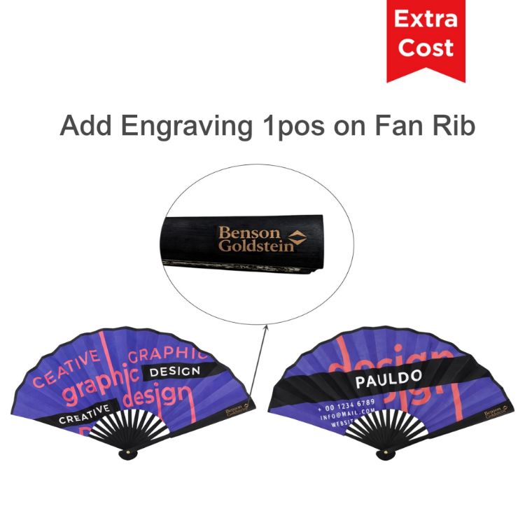 Picture of 8inch Bamboo Fabric Hand Fan