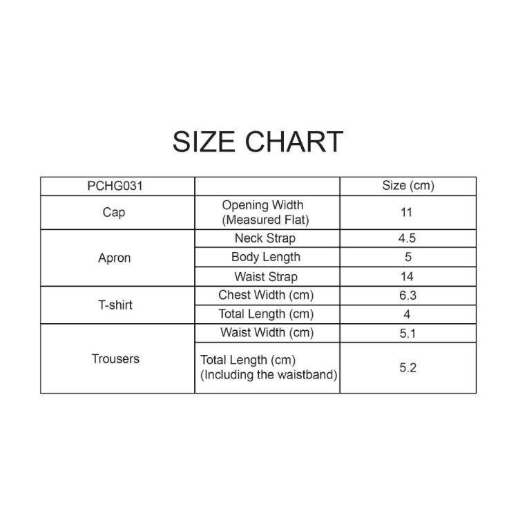 Picture of Plush Doll Cafe 4-Piece Apron Outfit (15–17cm Doll)