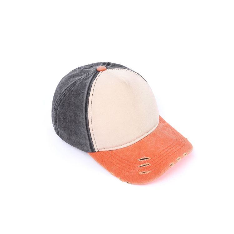 Picture of 5 Panel Distressed Cotton Baseball Cap
