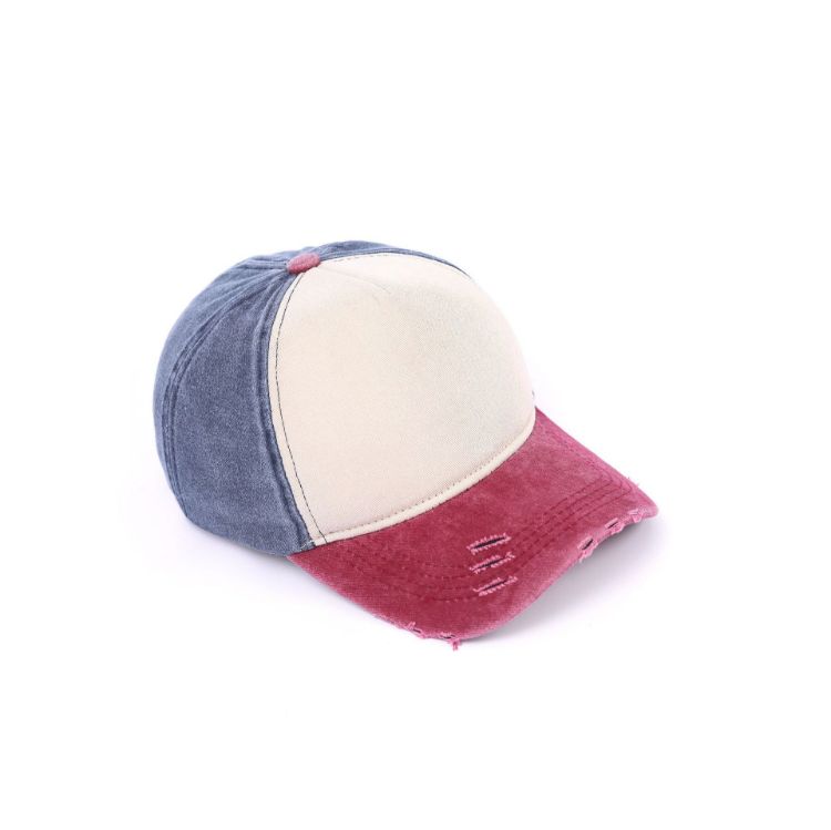 Picture of 5 Panel Distressed Cotton Baseball Cap