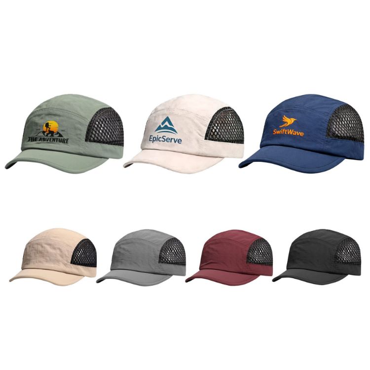 Picture of 5 Panel Short Brimmed Mesh Running Cap