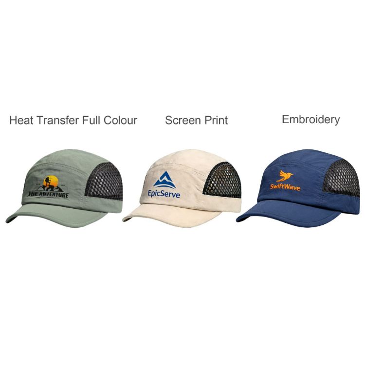 Picture of 5 Panel Short Brimmed Mesh Running Cap