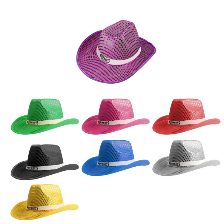 Picture of Light Up Sequin Cowboy Hats