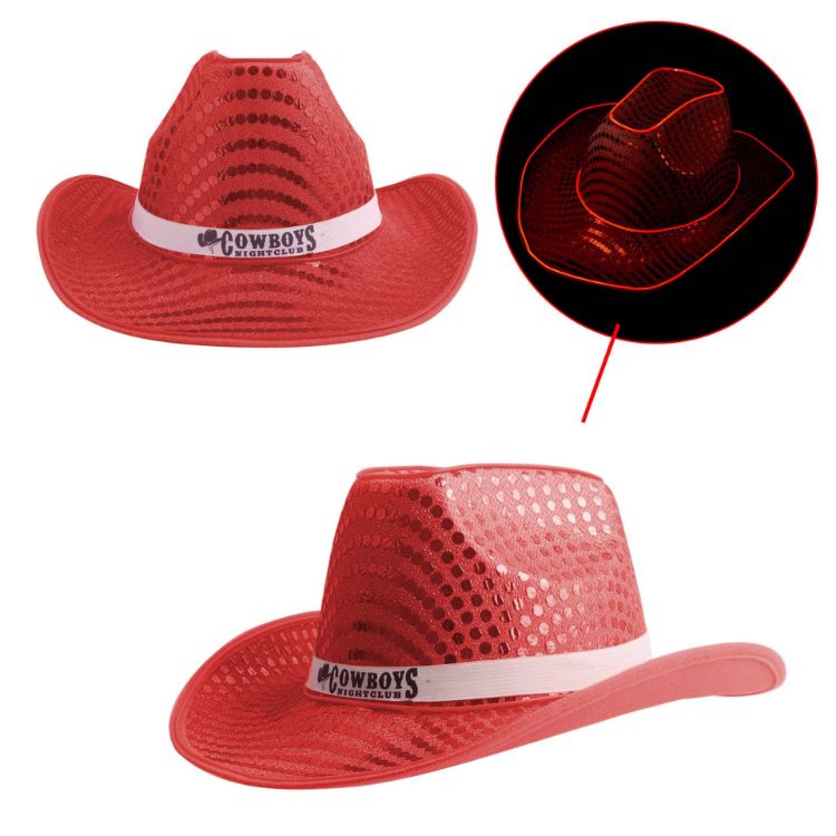 Picture of Light Up Sequin Cowboy Hats