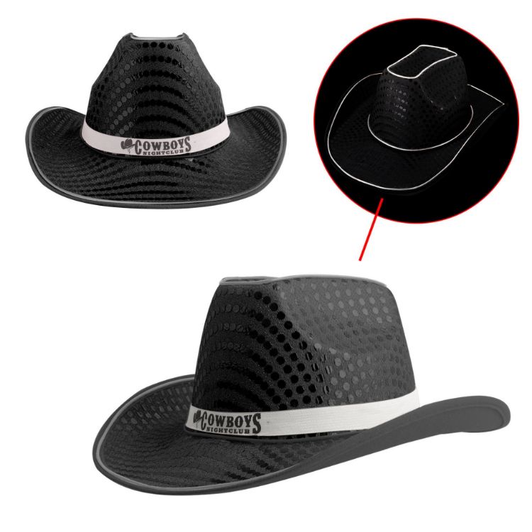 Picture of Light Up Sequin Cowboy Hats