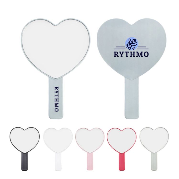 Picture of Heart-Shaped Handheld Mirror with Handle