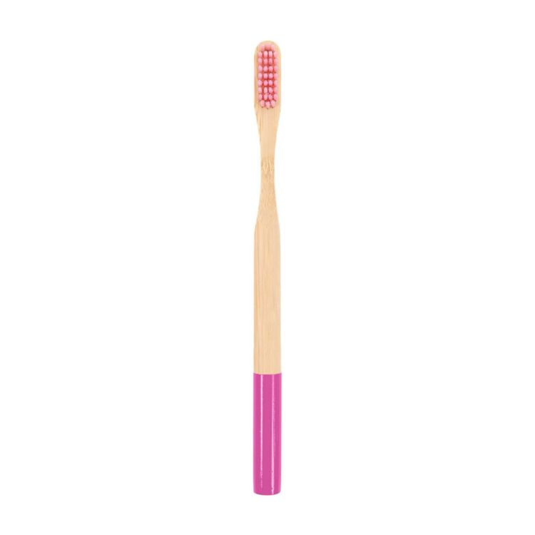 Picture of Large Round Handle Colorful Bamboo Toothbrush