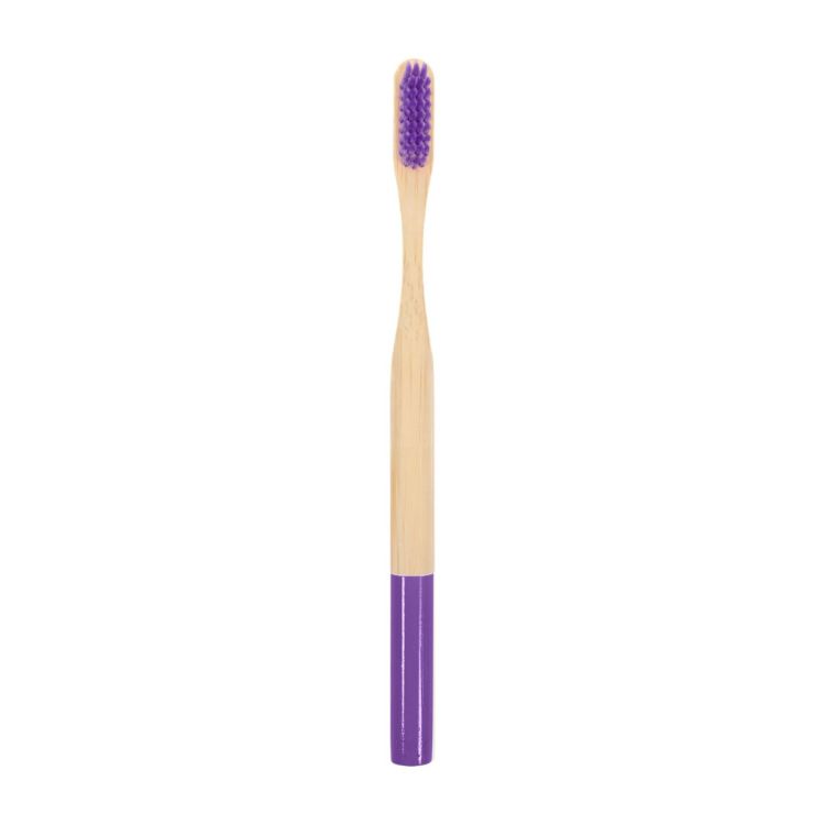 Picture of Large Round Handle Colorful Bamboo Toothbrush