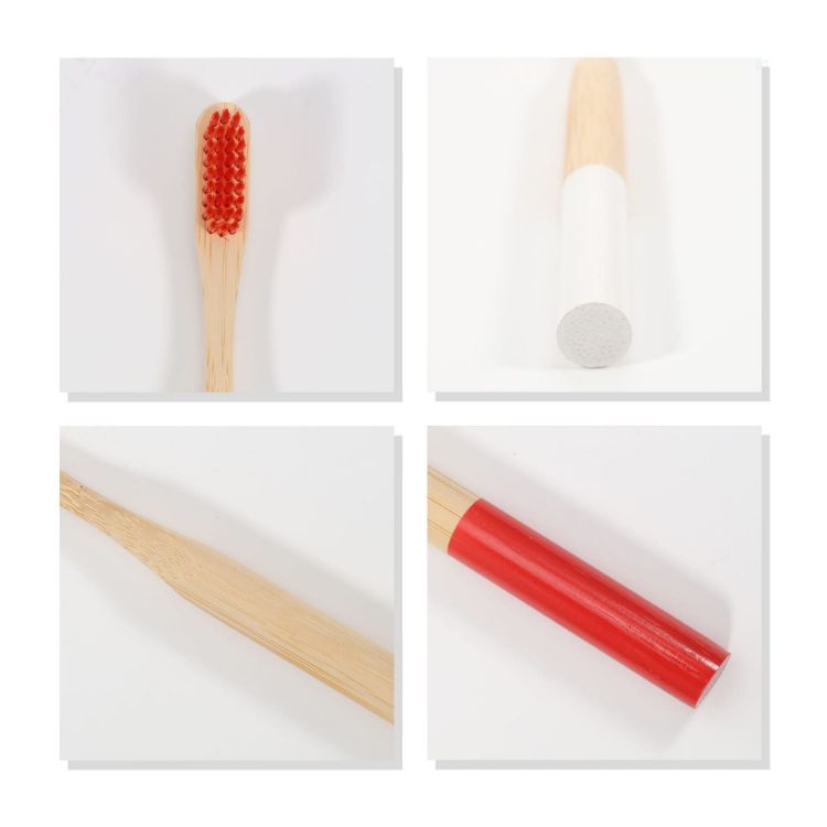 Picture of Large Round Handle Colorful Bamboo Toothbrush