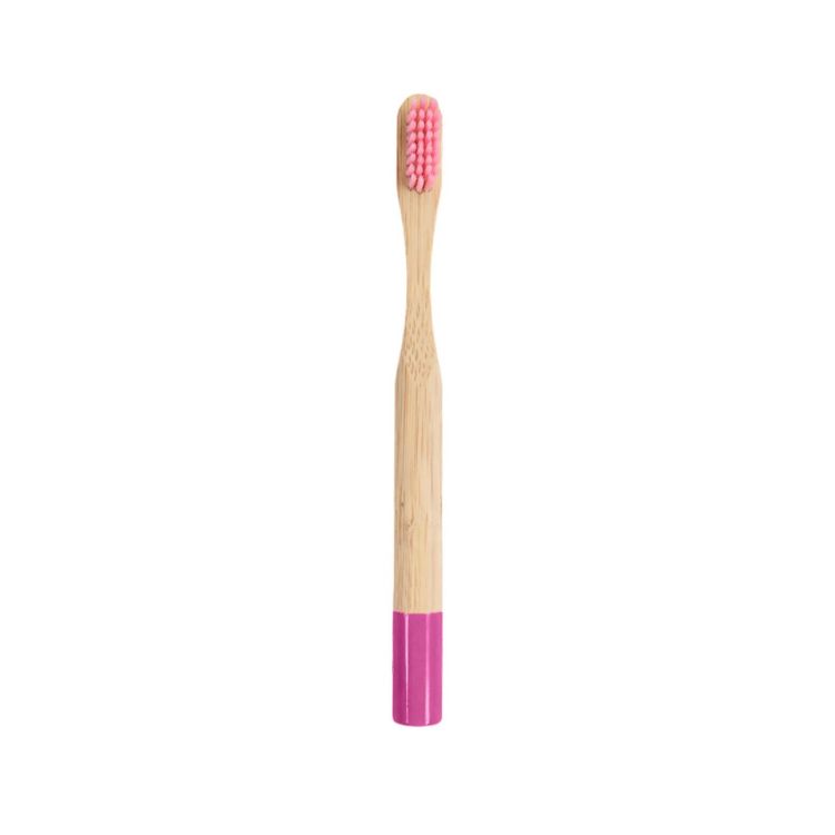 Picture of Small Round Handle Colorful Bamboo Toothbrush