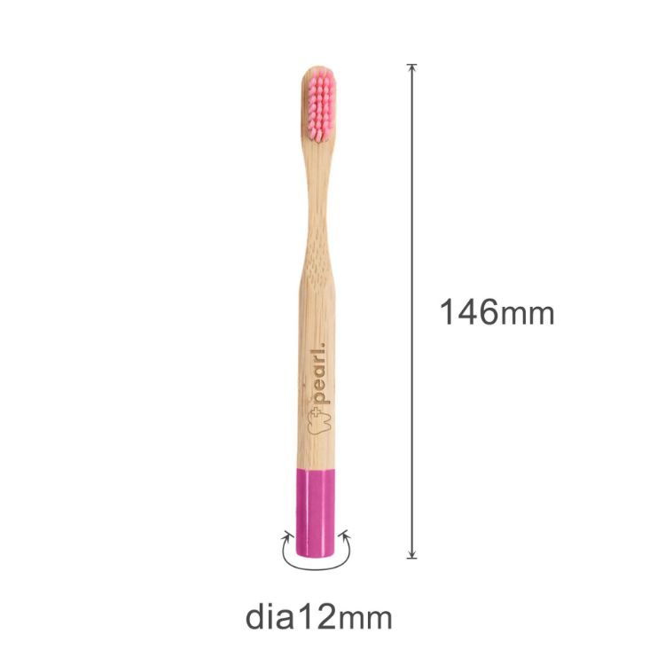 Picture of Small Round Handle Colorful Bamboo Toothbrush