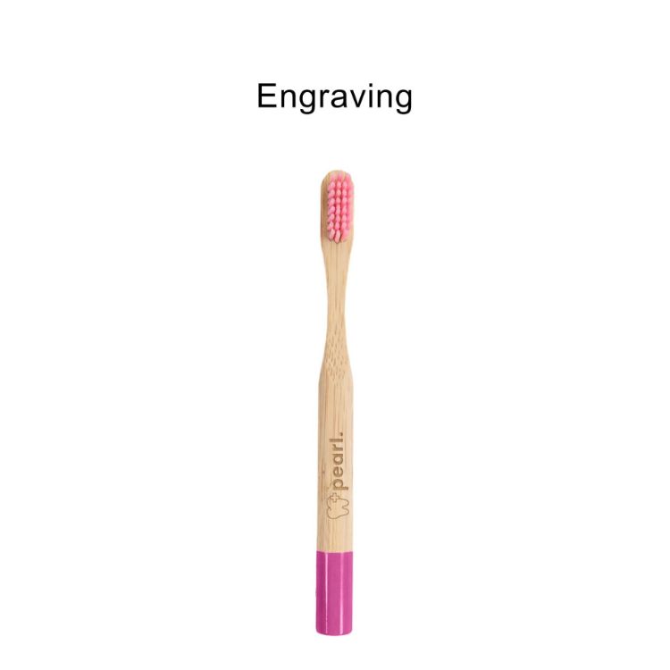 Picture of Small Round Handle Colorful Bamboo Toothbrush