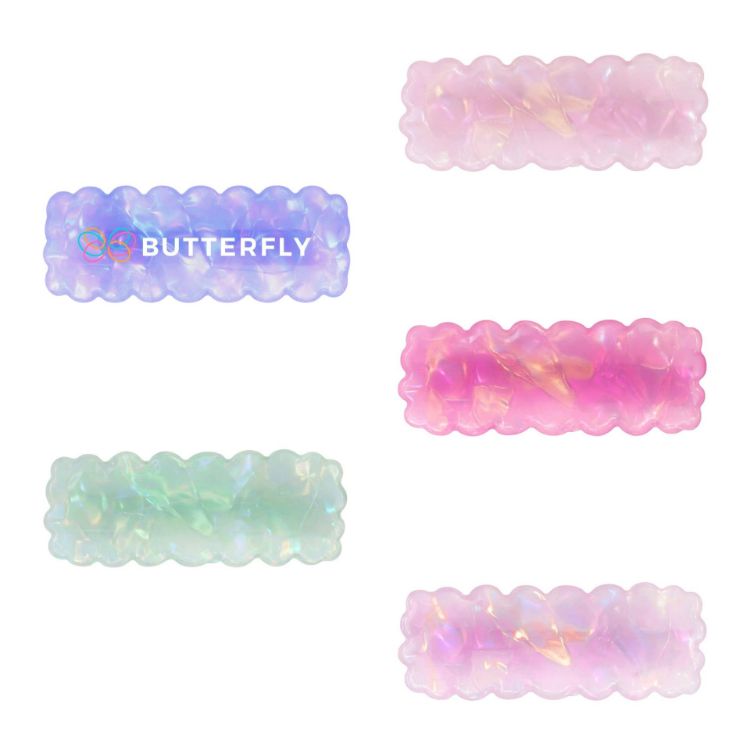 Picture of Wavy Rectangle Iridescent Hair Clip