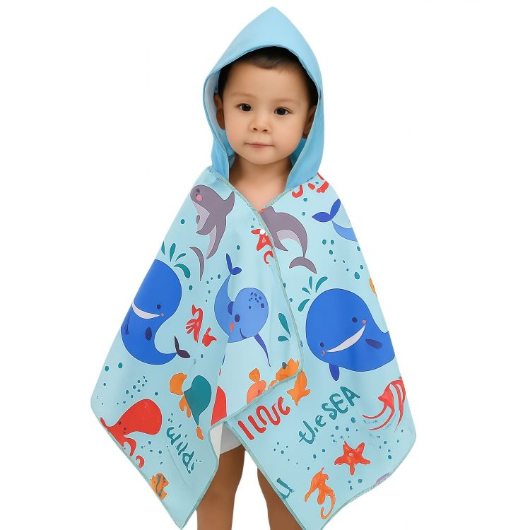 Picture of 100% Microfibre Sublimation Kids Hooded Shawl