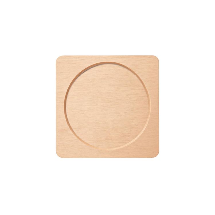 Picture of Square with Circular Center Wooden Coaster