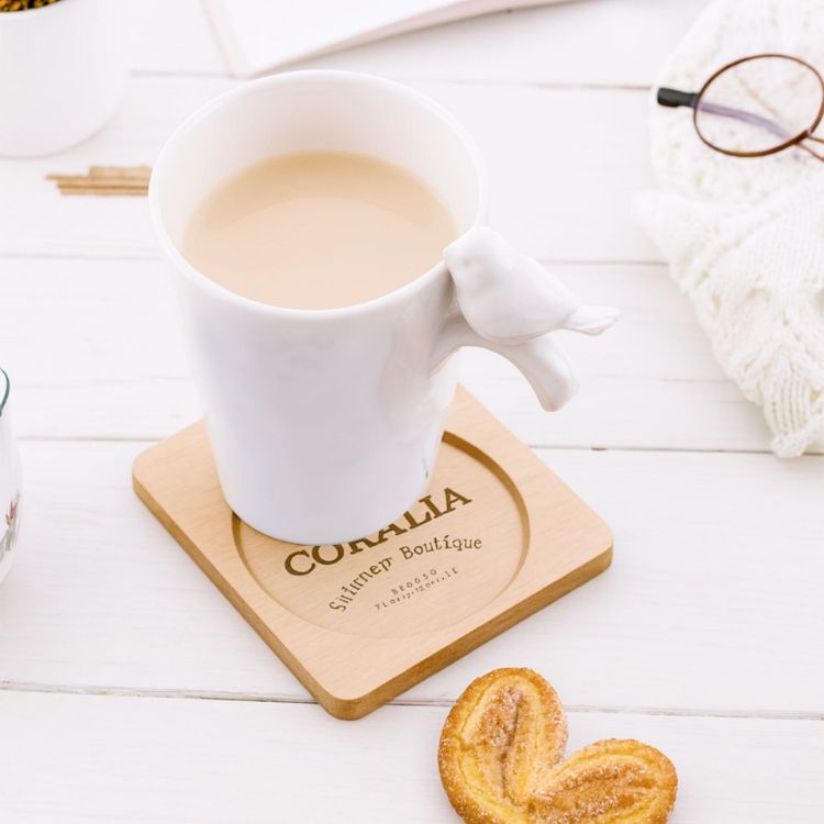 Picture of Square with Circular Center Wooden Coaster