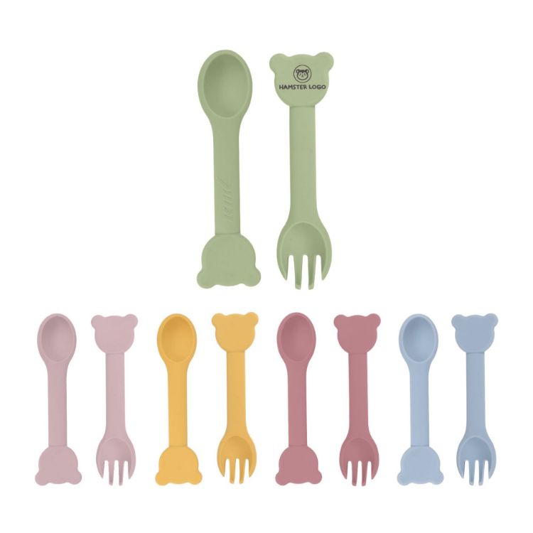 Picture of Bear Shape Silicone Kids Cutlery
