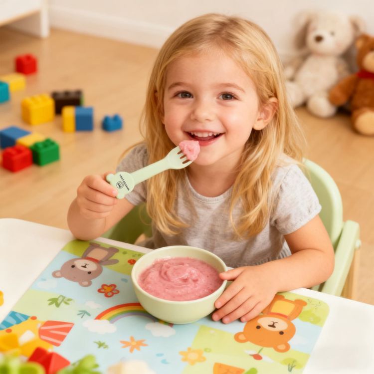 Picture of Bear Shape Silicone Kids Cutlery