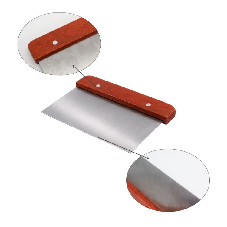Picture of Stainless Steel Dough Scraper with Wood Handle