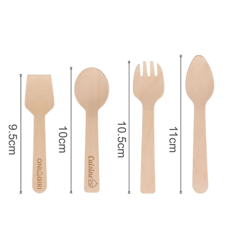 Picture of Pack of 100 Per Pack Disposable Birch Spoons/Forks (Small)