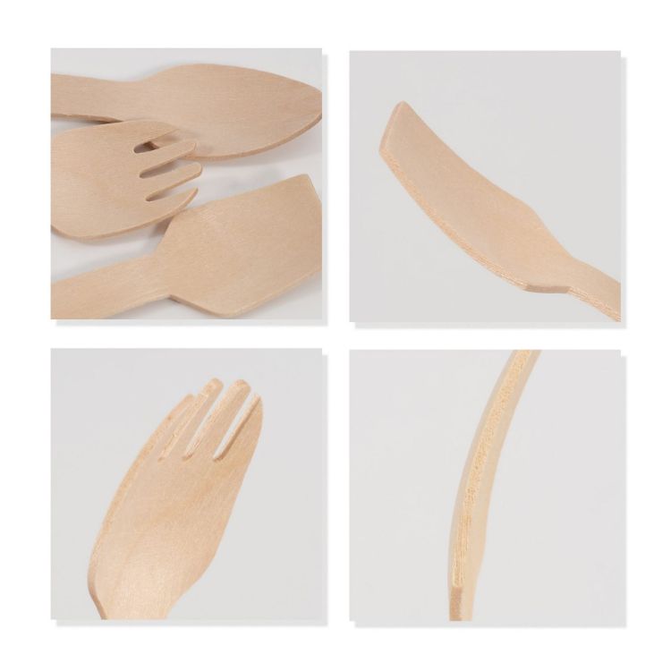 Picture of Pack of 100 Per Pack Disposable Birch Spoons/Forks (Small)