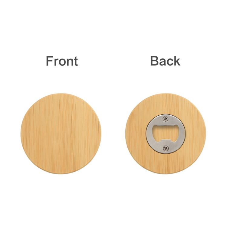 Picture of Round Bamboo Bottle Opener Coaster