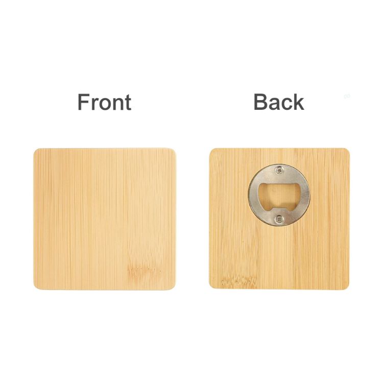 Picture of Square Bamboo Bottle Opener Coaster