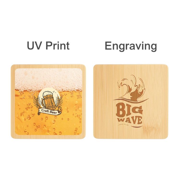 Picture of Square Bamboo Bottle Opener Coaster
